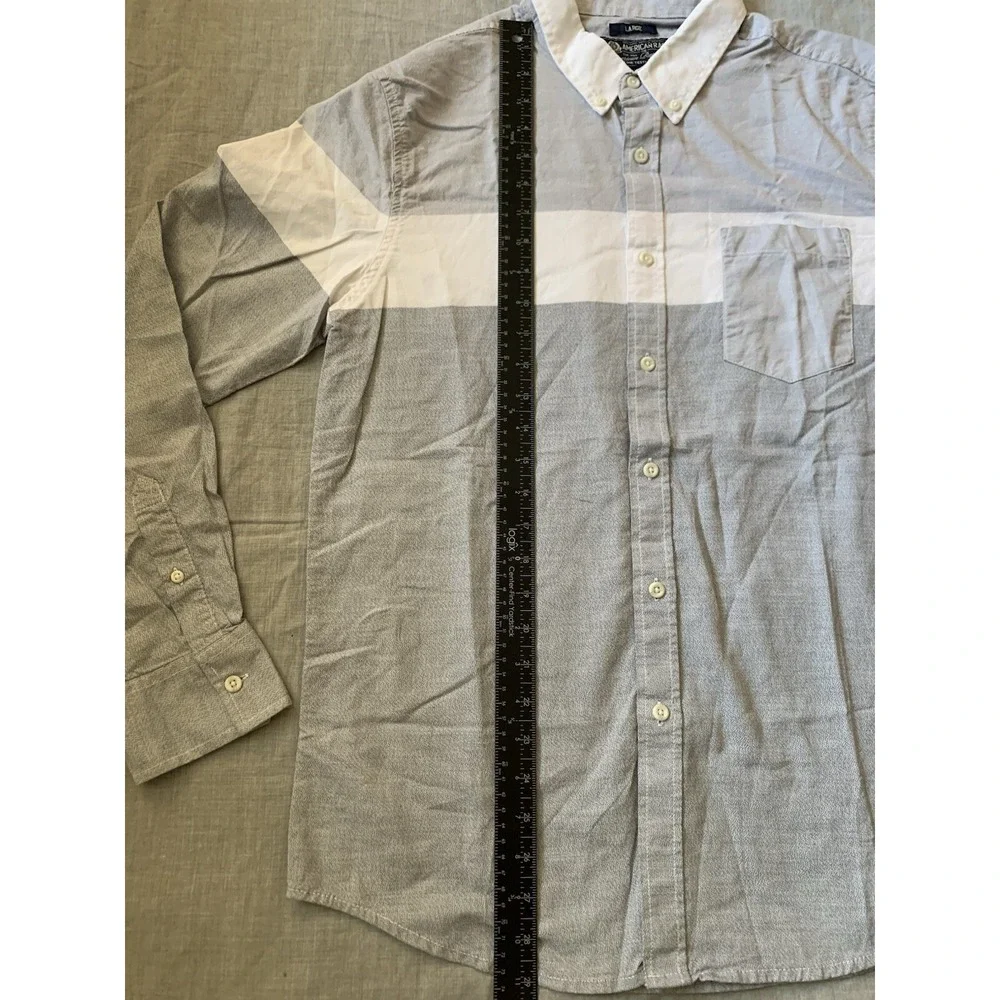 American Rag Shirt Men's Large Gray Long Sleeve Button Down‎